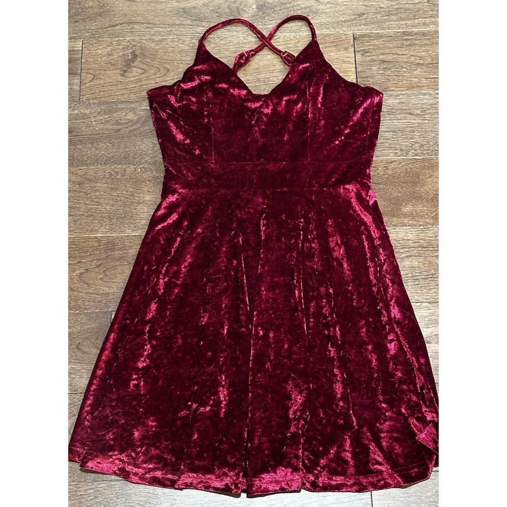 Dress S Goth Vamp Whimsigoth Witchy Grunge Burgundy Velvet Slit Slip Mini Dress